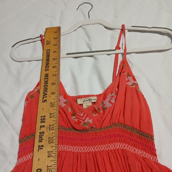 Twenty One S adjustable spaghetti strap v neck empire waist maxi sundress Coral - Picture 6 of 11